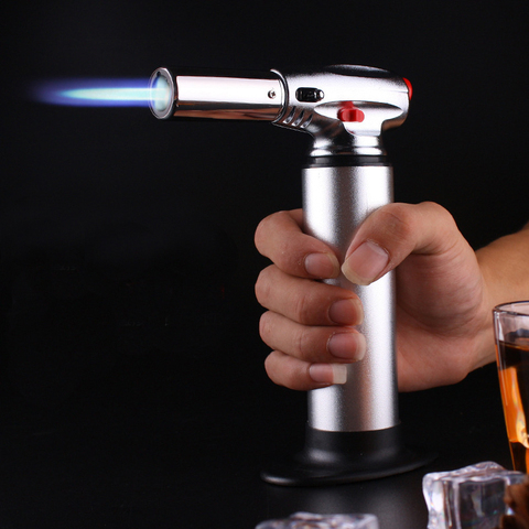 Kitchen Outdoor Baking BBQ Lighter Spray Gun Torch Pipe Gas Jet Windproof Lighters Turbo Butane Cigarette Cigar 1300 C Camping ► Photo 1/5