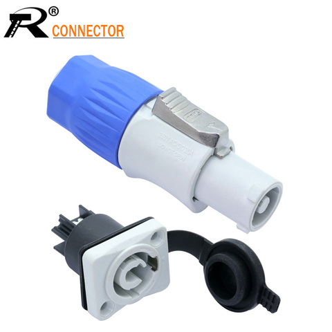 In/Out Waterproof 20A PowerCON Power Panel Mount Adapter True Locking Cable Connector IP65 Aviation flame retardant connector ► Photo 1/6