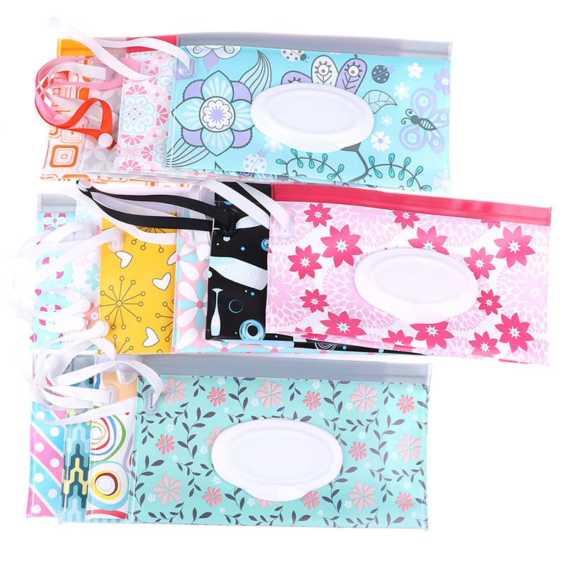 Baby Wipes Travel Carrying Case Holder Dispenser Refillable Wet Wipe Clutch Z 