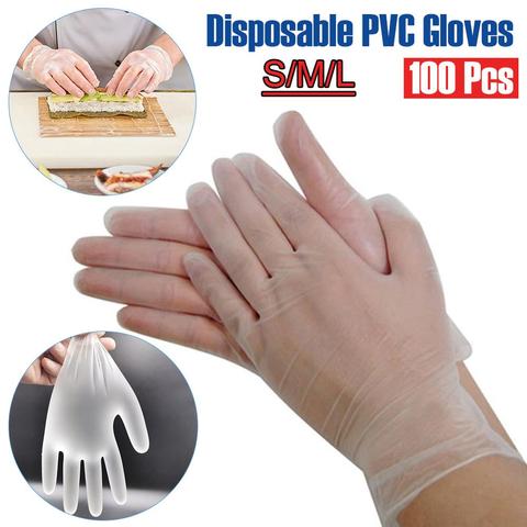 100pcs Disposable Clear Food Restaurant Cleaning Kitchen Cooking BBQ Food Gloves