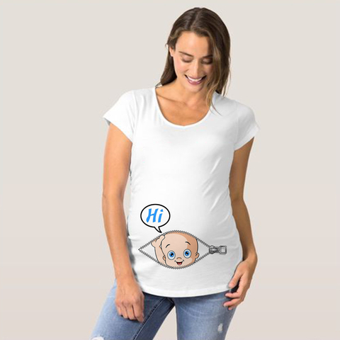 Pregnant Women Hot Sale T-Shirt Funny Pregnancy Shirts for Trendy Moms Cute Pattern Print Maternity Shirt Short Sleeve Tops ► Photo 1/6