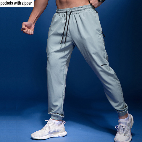 BINTUOSHI New Sport Pants Men Running Pants With Zipper Pockets Soccer Training Pants Joggings Men Pants Fitness Pants For Men 2 ► Photo 1/6