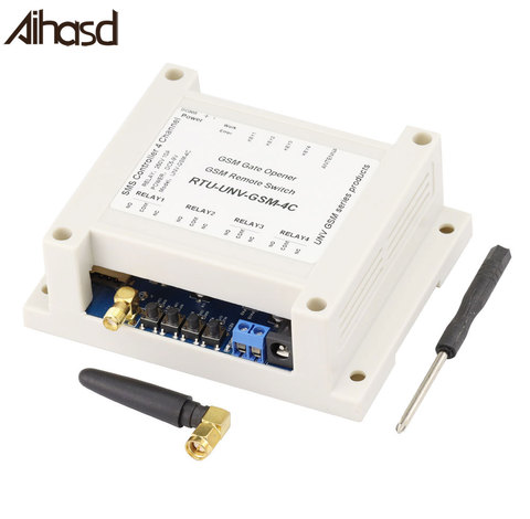 Aihasd 4 Channel Relay Module SMS Call Controller GSM Remote Control Switch GSM Gate Opener SIM800C 5-12V ► Photo 1/6