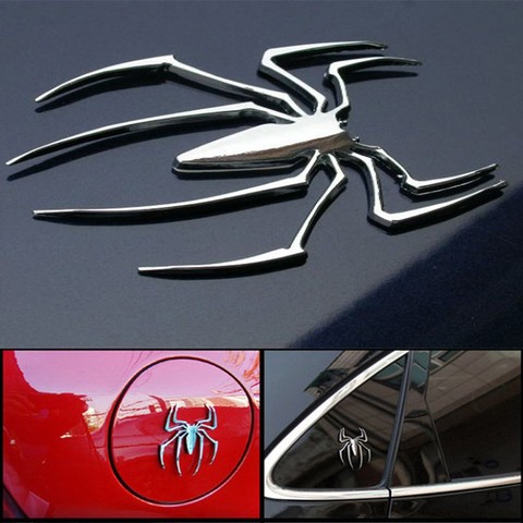 3D Car Stickers HOT Universal Metal Spider Shape Emblem Chrome 3D Car Truck Motor Decal Sticker ► Photo 1/6