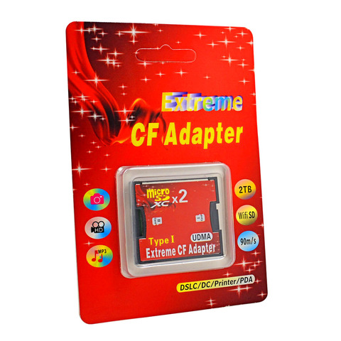 Original Package Dual Slot Micro SD TF to CF Adapter MicroSD MicroSDHC MicroSDXC to Compact Flash Type I Memory Card Converter ► Photo 1/6