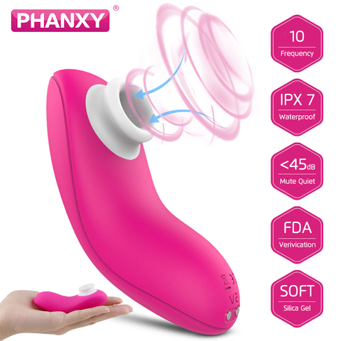 PHANXY Clit Sucker Clitoris Stimulator Nipple Clitoris Massager Female Licking Tongue Sucking Vibrator Adult Sex Toys for Woman ► Photo 1/6