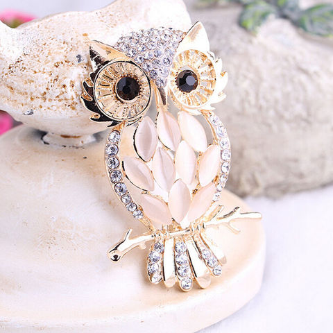 Wedding Scarf Pin Up Buckle Brooches Big Owl Brooches For Wedding Vintage 5.7 * 3.2cm ► Photo 1/6
