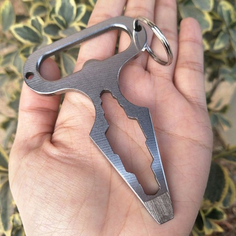 Mini EDC Self-defense Spiked Defense Outdoor Multi Functional Combined Wrench Stainless Steel Bottle Opener Camping Tool ► Photo 1/6