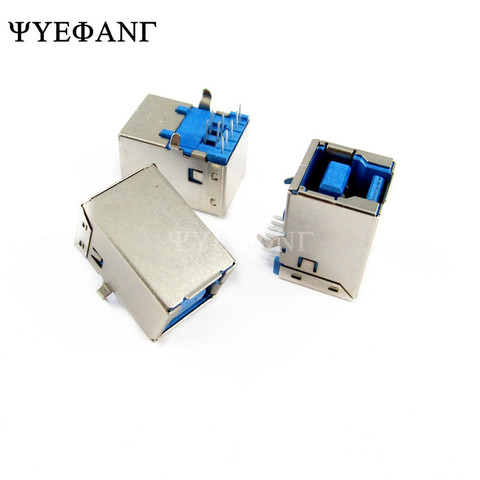 5pcs 3.0 USB Female Connector 90 Degree Blue Plastic Shell Square Mouth Usb B Female Inline Printer Socket ► Photo 1/1