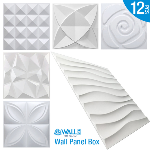 12 Pcs 30x30cm 3D tile panel mold plaster wall 3D wall stickers living room wallpaper mural bathroom kitchen accessories outdoor ► Photo 1/6
