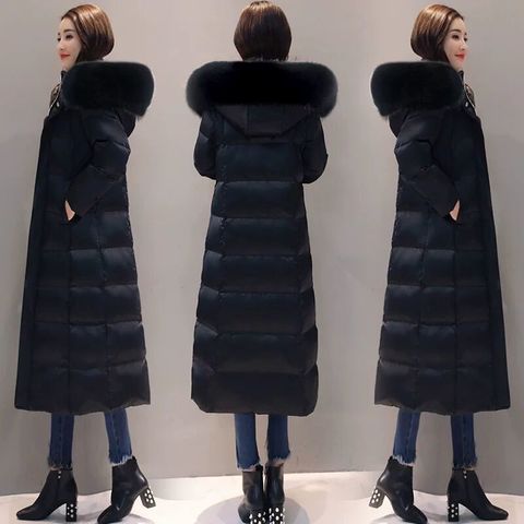 women winter bubble coats down long padded clothes solid color black jacket puffer warm thick winter parkas ► Photo 1/6