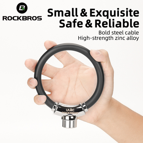 ROCKBROS Bike Lock Anti-theft Cable Lock Bicycle Ring Lock MTB Road Bike Portable Mini Safety Lock Bike Accessories Equipment ► Photo 1/6