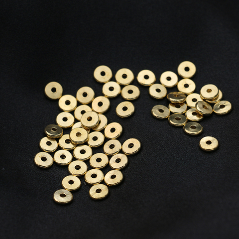 6mm Gold Color Copper Round Spacer Loose Beads for Jewelry Making Bracelet Necklace Earrings Accessories 100pcs ► Photo 1/6