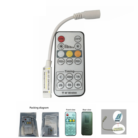 16Keys RF CCT Remote Controller Wireless For 5050 2835 5630 WW CW  Led Strip With Timmer Function Timing Adjust DC5-24V ► Photo 1/6