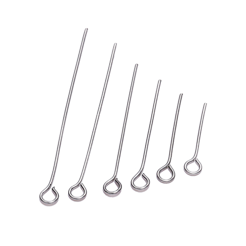 100pcs 20 25 30 35 40 45 50 mm Stainless steel Eye Pins Findings Eye Head Pins For Jewelry Making Supplies DIY Craft Accessories ► Photo 1/6