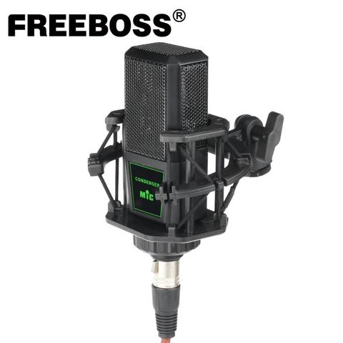 FREEBOSS CM-12 48V Phantom Power Broadcasting Sing Studio Recording Chorus Chat Vocal Metal Professional Condenser Microphone ► Photo 1/6