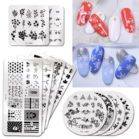 PICT YOU Nail Stamping Plates Snow Winter Nail Art Stamp Template idea nail Image Plate Stainless Steel Stencil Tools ► Photo 1/6