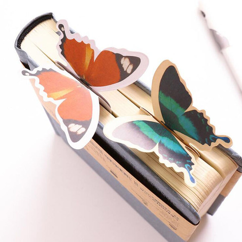 6 Pieces / Set Of Classical Literary Paper Bookmarks Cute Butterfly Cartoon Bookmark Paper Clip Office Learning Stationery Gift ► Photo 1/6