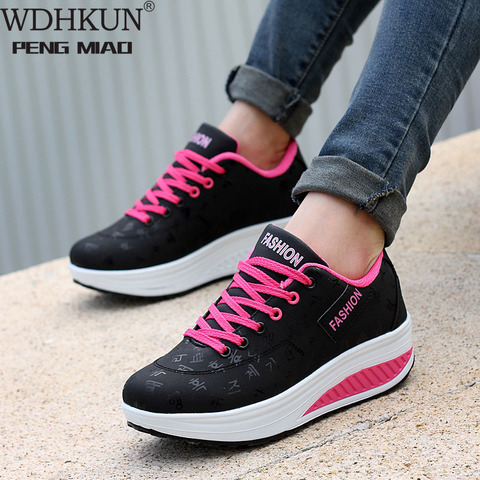 2022 Spring New Women Platform Rocking Shoes Casual Fashionable Womens Chunky Designer Sneakers Zapatillas Con Plataforma Mujer ► Photo 1/6