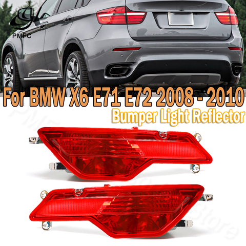 PMFC Car Fog Light Rear Bumper Reflector Fog Lamp Assembly For BMW X6 E71 E72 2008 2009 2010 63147187219 63147187220 ► Photo 1/6