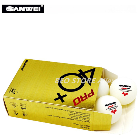 30/60 balls SANWEI Table Tennis Ball 3-star ABS 40+ PRO seamed New material plastic poly ITTF Approved ping pong tenis de mesa ► Photo 1/5