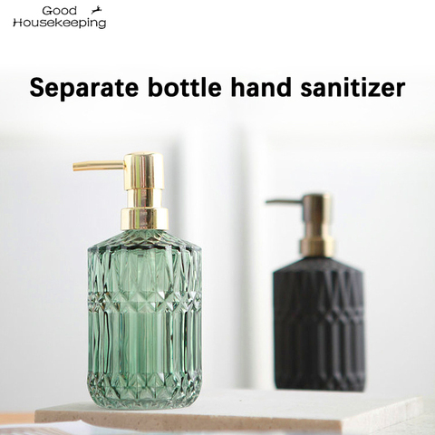 High Quality Large 400ML Manual Soap Dispenser Clear Glass Hand Sanitizer Bottle Containers Press Empty Bottles Bathroom#GH ► Photo 1/6