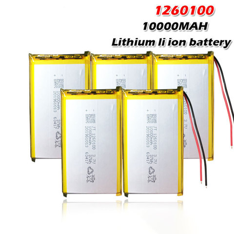 1260100 10000mah 3.7V Rechargeable Lipo Battery For GPS DVD Table E-book Camera PDA Electric Toys Lithium Polymer Battery ► Photo 1/6