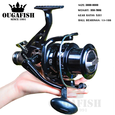 Big Strong Metal Fishing Reel Drag Spinning Reel Carp Carretilha De Pesca Molinete Olta Makaralar Reels Trolling Accesorios Mar ► Photo 1/6