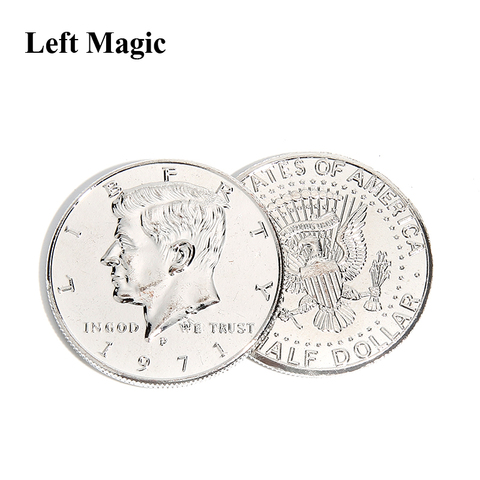 Half Dollar Coin Silver Gold Magic Tricks Coin Gimmick Close-Up Street Trick Prop Toy Appearing/Disappear Illusion Bite ► Photo 1/6