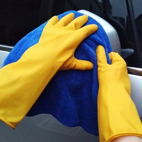 Durable Household Gloves Dish and laundry Rubber thickened cleaning latex gloves acid and alkali resistant good Quality Gloves ► Photo 1/6