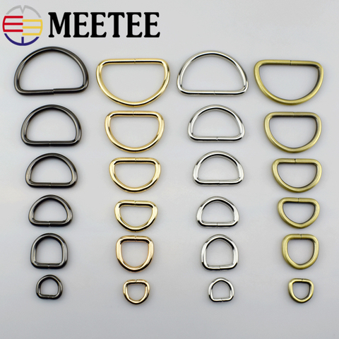 5pcs Meetee 13-50mm Metal O Dee D Ring Buckles Clasp Web Belt Backpack Bags Purse Shoes Garment Collar Sewing DIY Leather Craft ► Photo 1/6