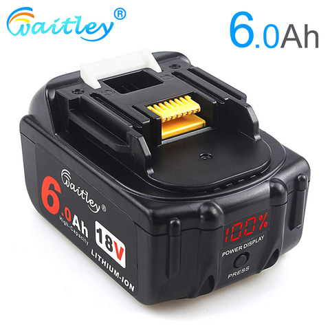 Waitley 18V 6.0Ah Rechargeable Li-ion battery For Makita power tool 18 v Batteries BL1840 BL1850 BL1830 BL1860B LXT 400 ► Photo 1/6