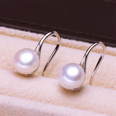 Fashion Pearl Earrings Genuine Natural Freshwater Pearl 925 Sterling Silver Pearl Stud Earrings For Women Jewelry Gift ► Photo 1/5