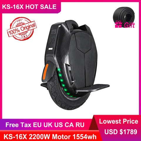 Newest KS-16X Electric unicycle 2200W motor 1554wh battery speed 50km/h Dual Charging Longest Mileage Hot sale ECU ► Photo 1/6