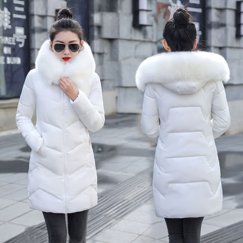 Snow Wear Wadded Warm Female Jacket 2022 Hooded Winter Jacket Women Cotton-Padded Jacket Female Long Outerwear Winter Coat Women ► Photo 1/6