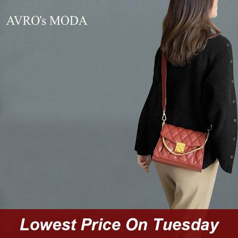 AVRO's MODA fashion luxury handbag shoulder bags for women 2022 ladies genuine leather designer square crossbody retro flap bag ► Photo 1/6