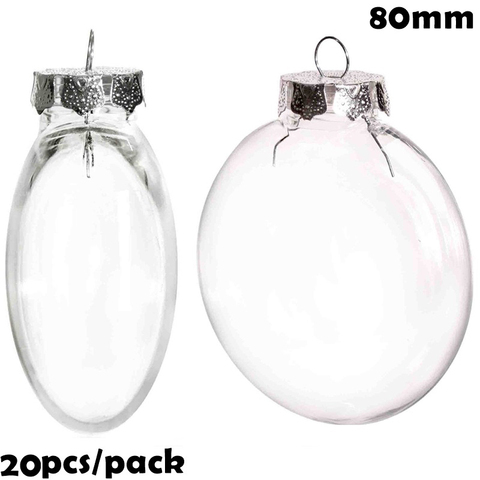 Promotion - 20 Pieces x DIY Paintable/Shatterproof Christmas Bauble/Ball Decoration 80mm Plastic Disc Ornament ► Photo 1/1