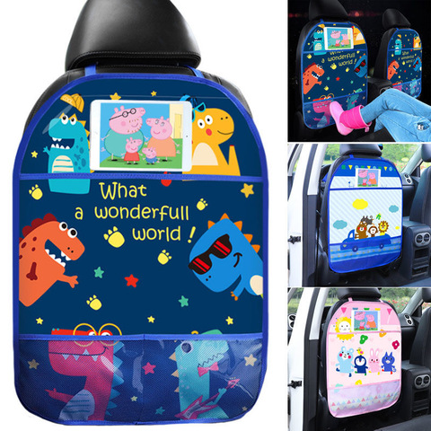 1Pcs Cartoon Car Seat Back Protector Cover for Children Kids Baby Anti-Kick Pad Multi-function Cute Car Organizer Storage Bag ► Photo 1/6