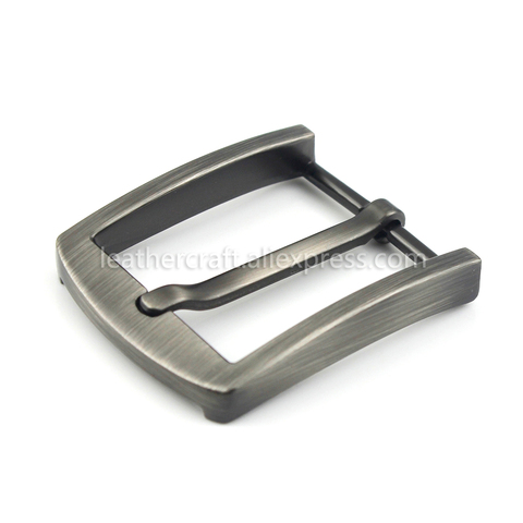 1x 40mm Metal Brushed Belt Buckle Men End Bar Heel bar Single Pin Half Buckle Fit for 37-39mm Belt Jeans Accessories Light Black ► Photo 1/6