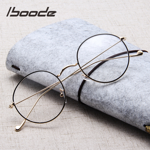 iboode Reading Glasses Unisex Retro Round Presbyopia Hyperopia Eyeglasses Men Women Black Gold Silver Metal Frame 2022 New  ► Photo 1/6