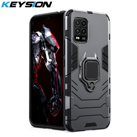 KEYSION Shockproof Armor Case for Xiaomi Mi 10 Lite 10 Youth 10 Pro 5G Ring Stand Phone Back Cover for Mi Note 10 Lite 10 Pro ► Photo 1/6