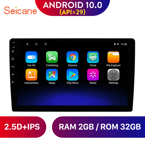 Seicane 10 Inch  Android 10.0 2DIN Multimedia Player Universal Double Car GPS Navigation Bluetooth Support DAB+ Rearview camera ► Photo 1/6