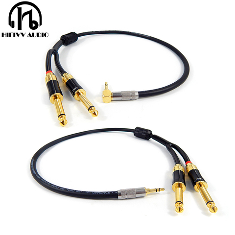HiFi cable 3.5mm convert dual 6.5mm audio AUX cable 3.5 to 6.5 mobile computer sound card mixer cables ► Photo 1/6
