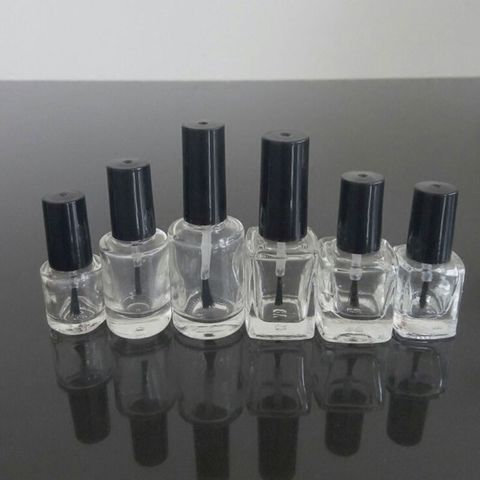 3/5/10/15ml Empty Nail Polish Glass Bottle Clear Portable UV Gel Container Refilled Storage Box Square Round Makeup Tube Brush ► Photo 1/6