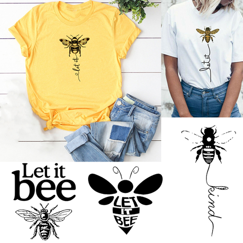 Honeybee Women T-shirt Let it Bee Graphic Short Sleeve Shirts Female Camisas Mujer Ropa Aesthetics Vintage Top Korean Harajuku ► Photo 1/6