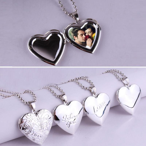 Valentine Lover Gift Animal Photo Frames Can Open Locket Necklaces Heart Pendant Necklace Jewelry For Women Girlfriend Gift ► Photo 1/6