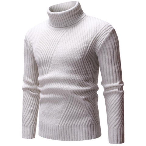New Autumn Winter Fashion Brand Clothing Men's Sweaters Warm Slim Fit Turtleneck Men Pullover  Knitted Sweater Men ► Photo 1/6