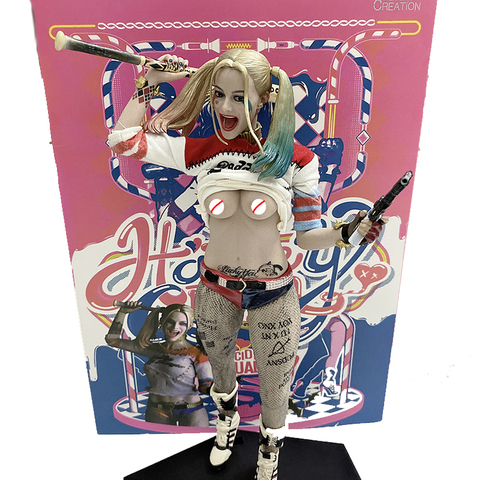 Harley Quinn Crazy Toys Arlequina Figures Roupas Reais 30cm em