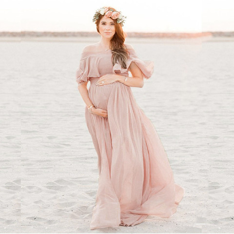 Maternity Dresses For Photo Shoot Chiffon Pregnancy Dress Photography Props Maxi Gown Dresses For Pregnant Women Clothes 2022New ► Photo 1/6