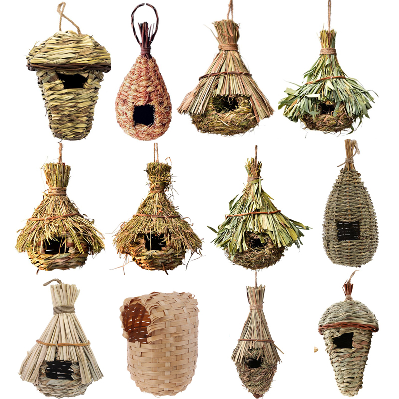 Egg Cage Bird House Hanging Parrot Nest Houses Natural Outdoor Decorative 